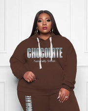 Women's Plus Size Chocolate Bar Hoodie Set