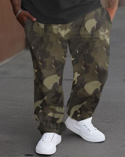 Men's Large Respect Camouflage Street Hip-Hop Casual Two-Piece Set