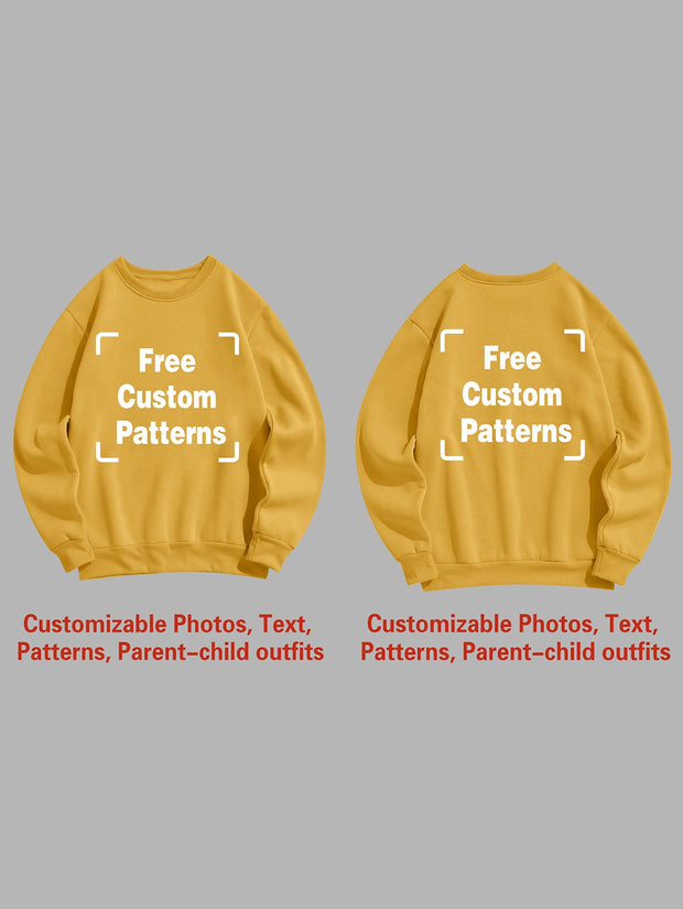Custom Plus Size Sweatshirt (You Can Upload Pictures, Text, Logo, Etc. To Customize Your Interesting Sweatshirt)