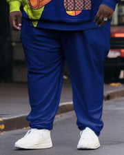 Men's Plus Size Casual Hip Hop Bear Diamond Long Sleeve Hoodie Set
