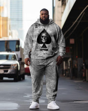 Men's Plus Size Casual Hip Hop Skull Poker A Hoodie (Pack of Two)