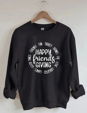 Women's Plus Size Happy Friends Giving Sweatshirt