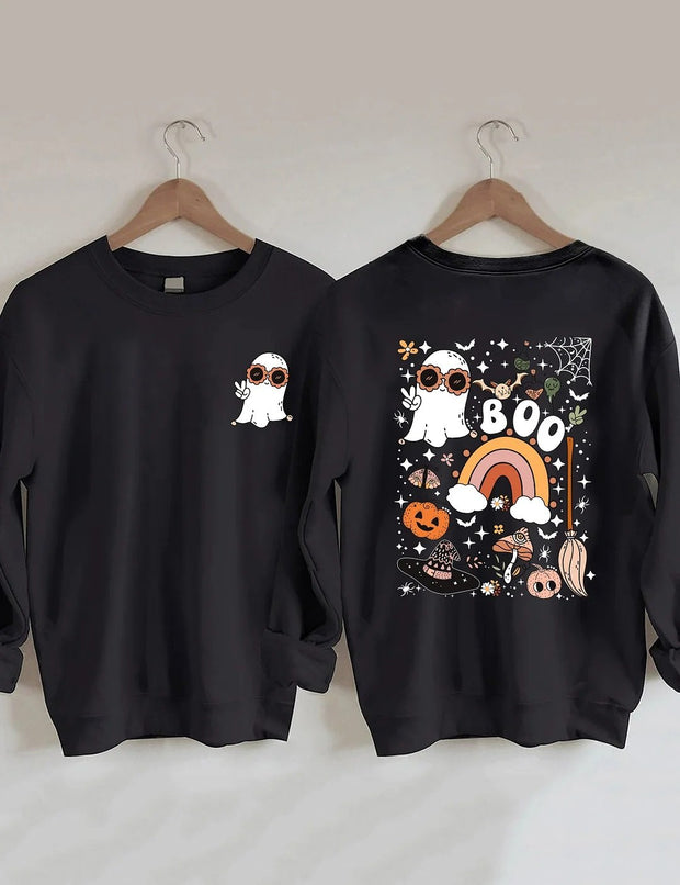 Women's Plus Size Cute Ghost Halloween Sweatshirt