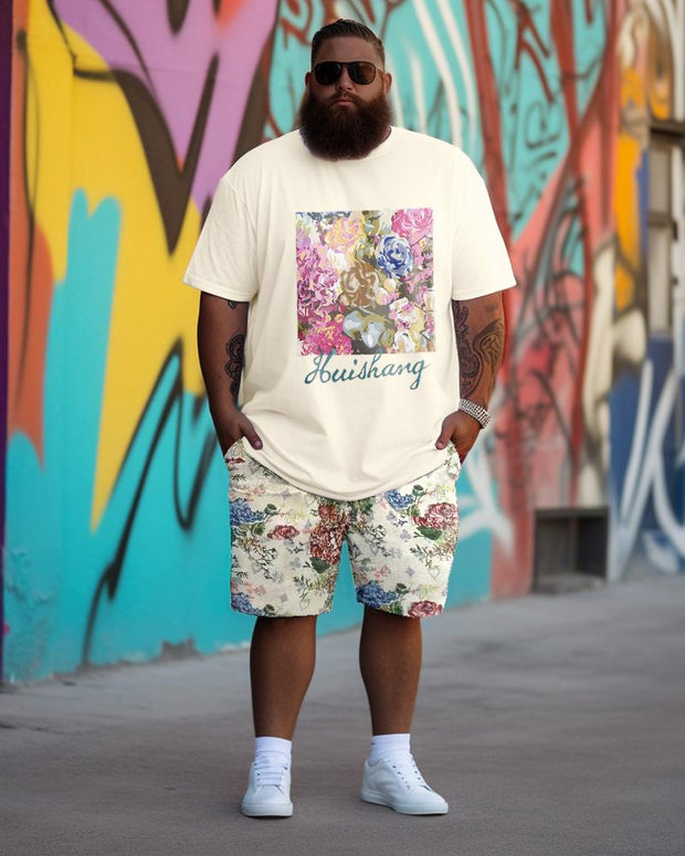 Artistic Rose Men's Plus Size Personalized Printed Two-Piece Set