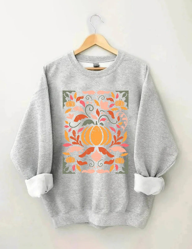 Women's Plus Size Fall Floral Sweatshirt