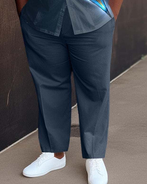 Men's Ombre Art Plus Size Short Sleeve Walking Set