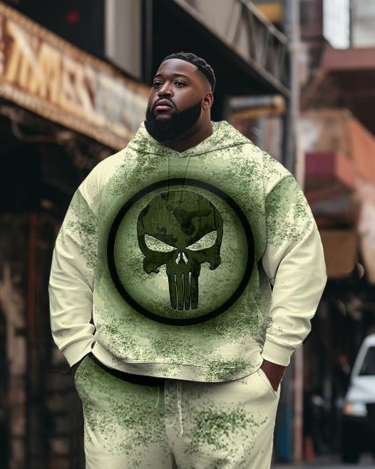 Men's Plus Size Skull Graphic Hoodie Set of Two
