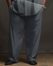 Men's Plus Size Aurora Gradient Abstract Print  Long Sleeve Walking Suit