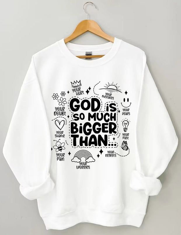 Women's Plus Size God is Bigger Sweatshirt