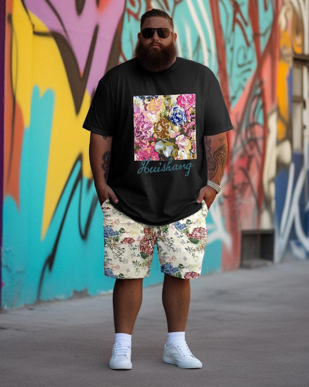 Artistic Rose Men's Plus Size Personalized Printed Two-Piece Set