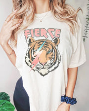 Plus Size  Fierce Vintage Tiger Oversized Graphic T-Shirt