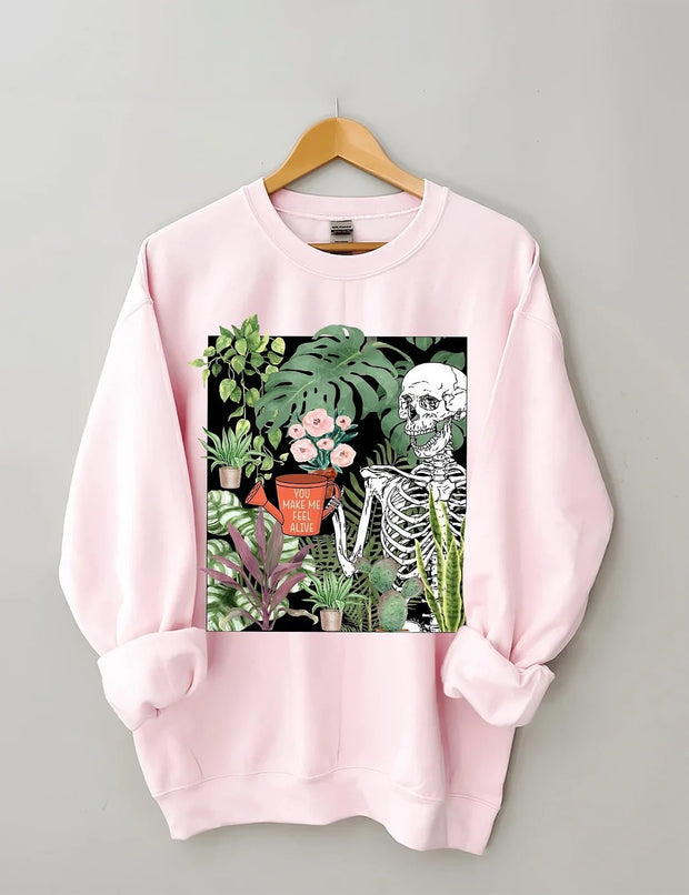 Women's Plus Size You Make Me Feel Alive Plant Sweatshirt