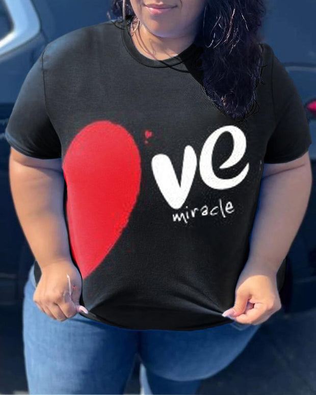 Couples Plus Size Love Personalized Print T-Shirt