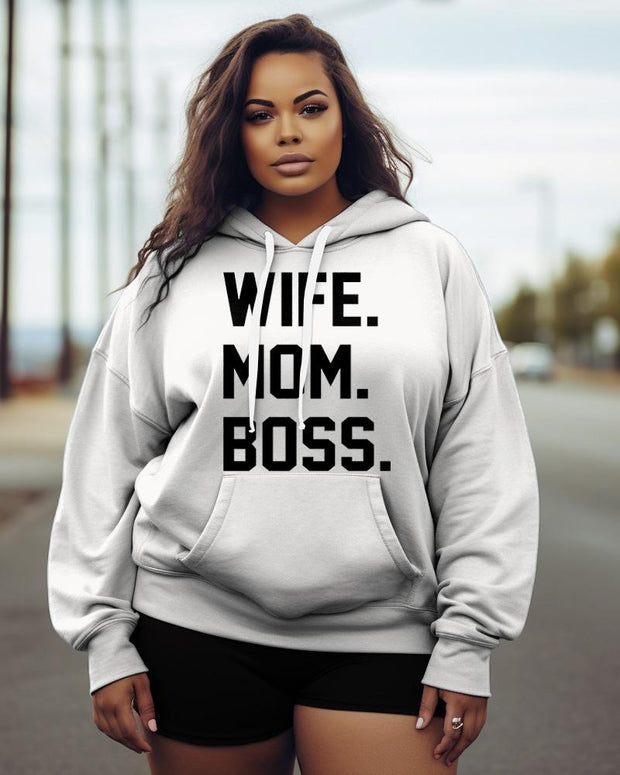 Women's Plus Wife Mom Boss Hoodie