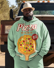 Men's Plus Size Gourmet Pizza Energy Hoodie Set of Two
