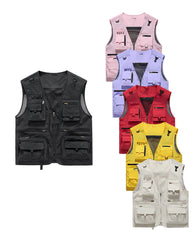 Big & Tall Men's Outdoor Mesh Quick-drying Multi-pocket Fishing Photography Vest S-6XL