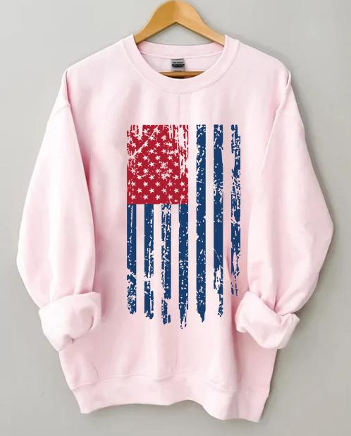 Women's Plus Size USA Flag Sweatshirt