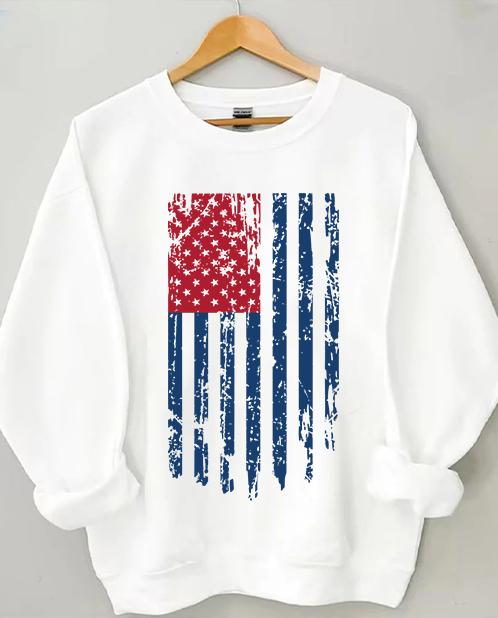 Women's Plus Size USA Flag Sweatshirt