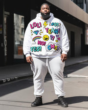 Men's Plus Size Casual Y2K Hip Hop Cartoon Hoodie Set