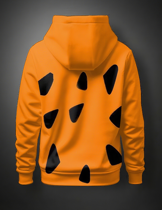 Big Men's Street Fashion Tie Cartoon Print Hoodie Set