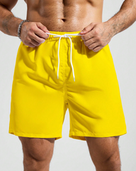 Men's Big & Tall Yellow Solid Swim Trunks