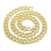 HIPHOP Full Diamond Cuban Diamond Gold Necklace