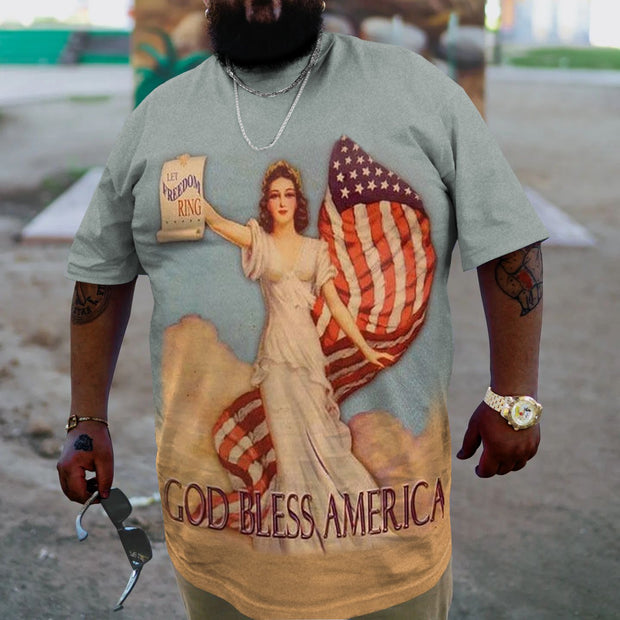 Plus Size Men's God Bless America T-Shirt