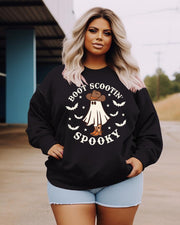 Women's Plus Size Casual Boot Scootin Spooky Sweatshirt
