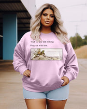 Women's Plus Size Casual Frog And Toad Sweatshirt